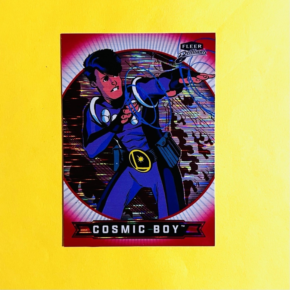2025 UD Fleer Brilliants DC Cosmic Boy #50 Red Heat Vision /1938 numbered